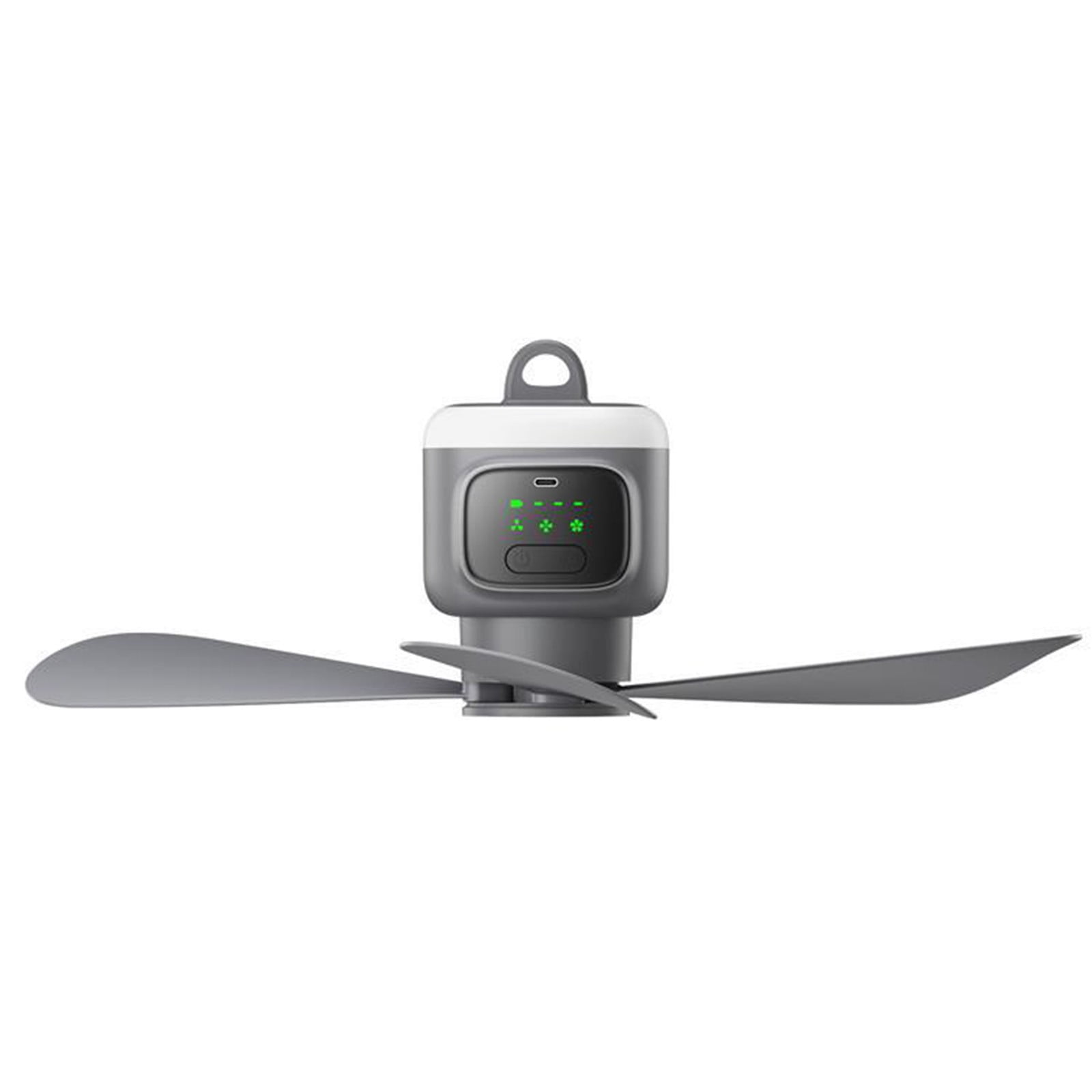Loyerfyivos Battery-Powered Ceiling Fan with Light, 17.7-Inch Outdoor Fan with Remote Control, 12,000mAh Rechargeable, Quiet 3+1 Speed Modes, Timer Function & 30H Runtime for Tent, Patio, Camping