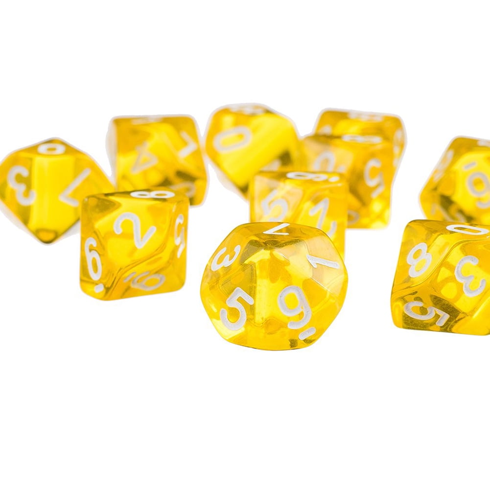 Anniston Kids Toys Yellow 10pcs 10Pcs Transparent Polyhedral D10 Dice Dungeons Dragons Game Party Pub Supplies Classic Toys for Children Toddlers Boys Girls Anniston Kids Toys Yellow 10pcs 10Pcs Transparent Polyhedral D10 Dice Dungeons Dragons Game Party Pub Supplies Classic Toys for Children Toddlers Boys Girls