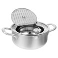 thumbnail image 2 of 1pc Household Frying Pot with Thermometer Stainless Steel Deep Fryer Pan (Silver), 2 of 9