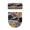 thumbnail image 5 of HELLHERO Lid Cover Set for Toilet for Universal Polyester Fabric Adjustable Stays in Place Stretch Fit Soft Dust-Proof Keep Dust Stain, Hummingbird Floral Pattern, 5 of 8