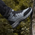thumbnail image 6 of Men's Grey Black High-Top Hiking Boots, Non-Slip Waterproof Work Boots, Shock Absorption Outdoor Shoes for Trekking, 6 of 9