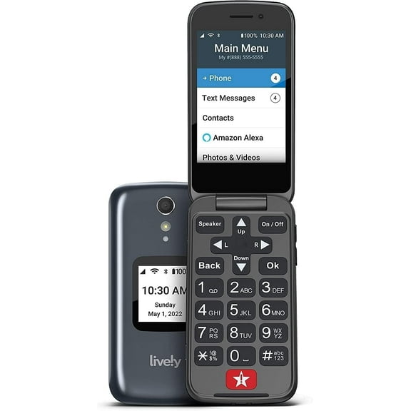 LIVELY Jitterbug Phones Flip2 - Flip Cell Phone for Seniors - Must Be Activated Phone Plan - Not Compatible with Other Wireless Carriers - Graphite Flip Phone