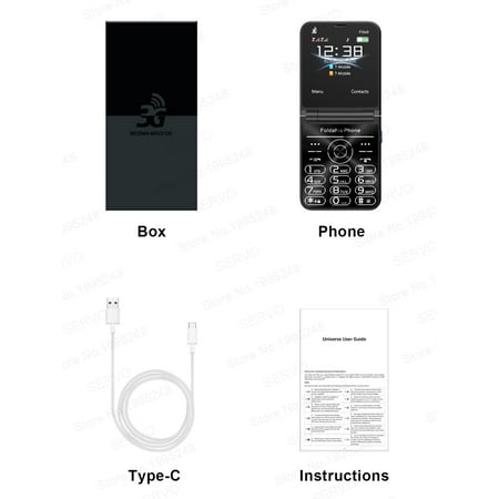 2024 SERVO Flilo9 3G WCDMA Cellphone Foldable 2 SIM Card Speed Dial Blacklist Type-C Flip Mobile Phone 2.6“ Displa