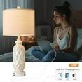 thumbnail image 2 of Farmhouse Lamps for Living Room Set of 2,  Table Lamps for Bedroom with USB A+C Charging Ports, Touch Lamps for Nightstand, 2 Bulbs Included, 2 of 7