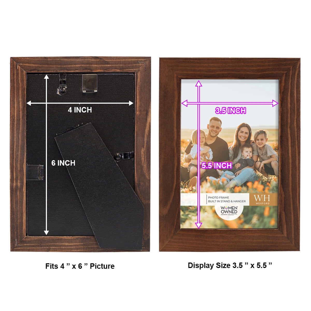 Woodgrain 4 in. x 6 in. Chestnut Picture Frame