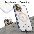 thumbnail image 6 of Magnetic for iPhone 14 Pro Max Case Built-in Camera Lens Cover [Compatible with Magsafe] Plating Soft Anti-Scratch Shockproof Transparent Back Cover 6.7 Inch - Clear Blue, 6 of 14