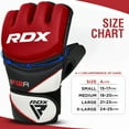 thumbnail image 2 of RDX MMA Gloves for Grappling Martial Arts Training, D. Cut Open Palm Maya Hide Leather Sparring Mitts, Perfect for Cage Fighting, Combat Sports, Punching Bag, Muay Thai and Kickboxing, Red, S, 2 of 8