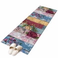thumbnail image 2 of 2x6 Kitchen Runner Rug, Vintage Floral Non-Skid Rubber Backing Large Rectangle Rugs - Living Room Bedroom Home Office, Farmhouse Botanical Flowers Indoor Floor Mat Carpets Washable Rug, 2 of 9
