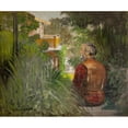 thumbnail image 2 of Jacek Malczewski 17x15 Black Ornate Wood Framed Double Matted Museum Art Print Titled - Landscape with a Palace (1907), 2 of 5