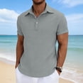 thumbnail image 2 of Polo Shirts for Men - Royally Comfortable - Premium Bamboo Cotton Fabric - Soft Cotton Blend - Classic Fit Short Sleeve Gray, 2 of 8