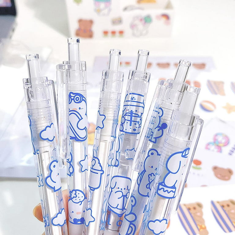 Cute Pens Black Ink Retractable 0.5mm Gel Pens Bullet Point Pretty Nice  Kawaii Office School Supplies Gifts for Kids Girls Boys Women Fun Pens for