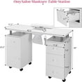 OmySalon Manicure Table Nail Desk for Nail Tech w/Electric Dust