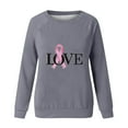 thumbnail image 4 of CLOISE Breast Cancer Sweatshirt Women Breast Cancer Fight Sweatshirts Love Ribbon Oversized Crew Neck Long Sleeve Blouses Cancer Survivor Gifts Tops Comfort Pullover Hoodie in October Outfits Gray L, 4 of 4