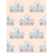 Dreamhouse Classic Removable Vinyl Wallpaper by Barbie - Peach