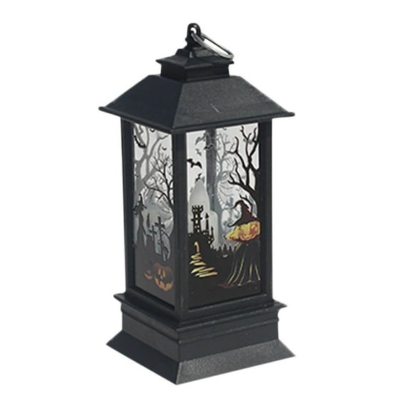 Halloween Decorations, Halloween Lantern - Halloween Candle Lantern Decoration LED Light, Portable Halloween Lantern LED Hanging Lamp, Plastic, A