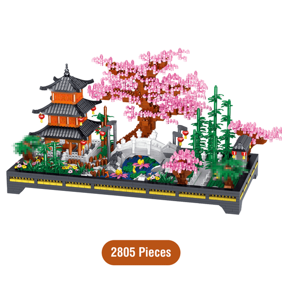 Tranquil Garden Building Set for Adults, Zen Garden Micro Building Block with Traditional Pavilions for Housewarmings Gifts & Home Decor