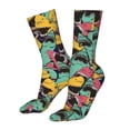 thumbnail image 5 of Xecao Angry Shark Pattern Print Fashion No Heel Casual Crew Socks Cushioned Breathable for Men Women - Moisture wicking,Not easy to fade Suitable for daily, 5 of 7