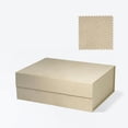 thumbnail image 4 of Geoto Bulk 13"X10"X4.52" A4 Deep Luxury Rigid Foldable Magnetic Lid Bridesmaid Gift Box Clothing Packaging (Beige Soft Suede), 4 of 4