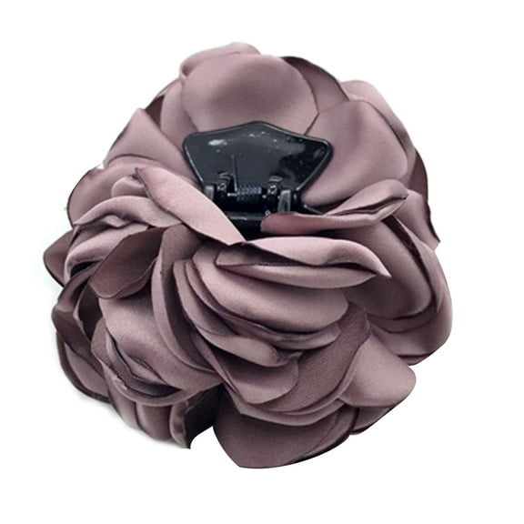 Zhaomeidaxi Chiffon Rose Flower Large Bows Plastic Hair Claw Clips Jaw Barrettes Grips Clamps Clasps Pins Decorative Buns Twist Hair Up Fancy Accessories for Women Girl