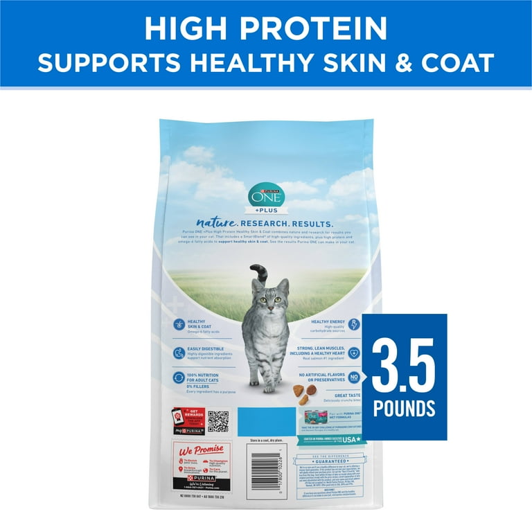 Purina ONE Plus Salmon Cat Food, High Protein Kibble photo 2