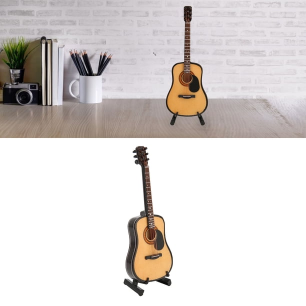 Réplica De Guitarra En Miniatura, Exquisito Modelo De Mini Guitarra Con Decoración De Tilo Realista De 5,1 Pulgadas Para Amantes De La Música Para Cafetería