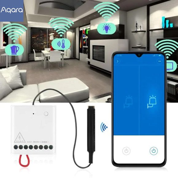 AQara AQara Contrôleur de Relais Sans Fil à Double Canal LLKZMK11LM pour l'Automatisation de la Maison Intelligente avec Intégration d'Application et de HomeKit