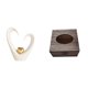 thumbnail image 1 of Estuche de pañuelos de escritorio con forma de corazón, de madera, estilo retro. Fabricado en cerámica y madera, es ideal para el hogar, la oficina o, 1 of 8