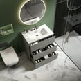 thumbnail image 5 of CITTANEO 30" Bathroom Vanity with Ceramic Sink, Contemporary Bathroom Cabinet with 3 Drawers, Gray, 5 of 6