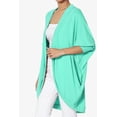 thumbnail image 3 of TheMoogan Women's PLUS Cocoon Draped Jersey Knit 3/4 Sleeve Oversized Open Front Cardigan, 3 of 7