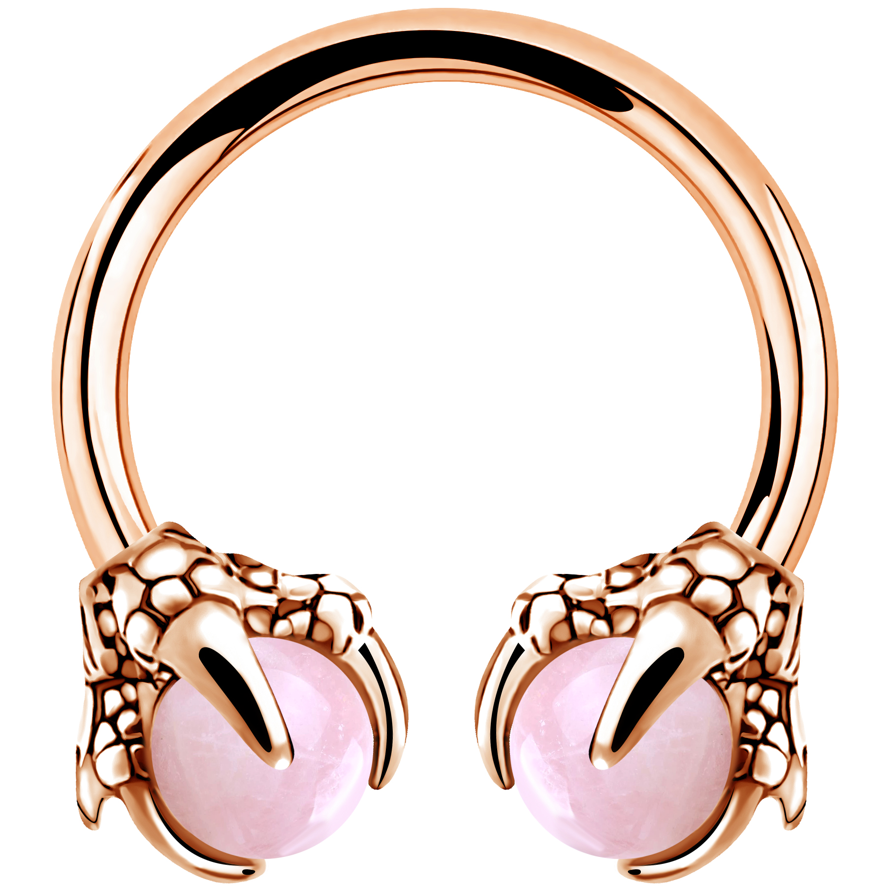 OUFER 316L Surgical Steel Captive Bead Rings Circular Earrings Two White Opals Surrounded by Dragon Claws Cartilage Earing Ear Body Piercing Jewelry Helix Earrings Piercing Horseshoe Rings