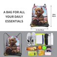 thumbnail image 3 of Sigee Romantic Floral Bear for Drawstring Zipper Backpack ,Waterproof, Durable, Lightweight Gym Bag for Sports, 3 of 5