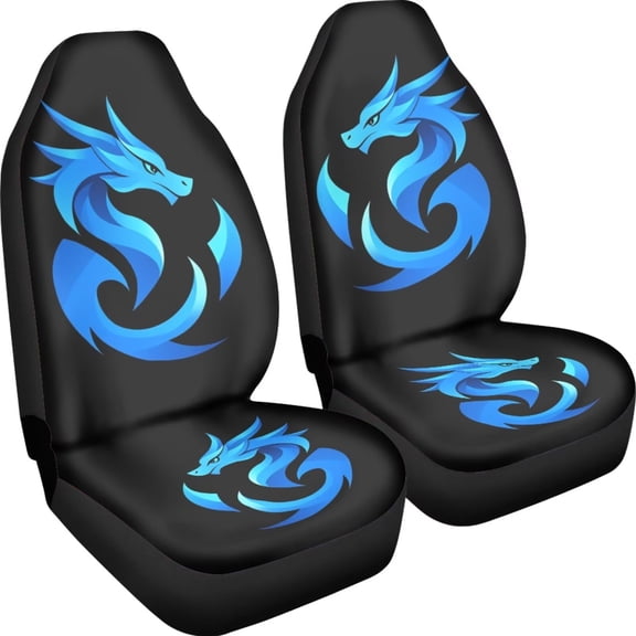 chaqlin Blue Dragon Car Seat Covers for Front Seat Breathable High Back Seat Protector Auto Bucket Seat Cover Universal Fit Most Sedan,SUV