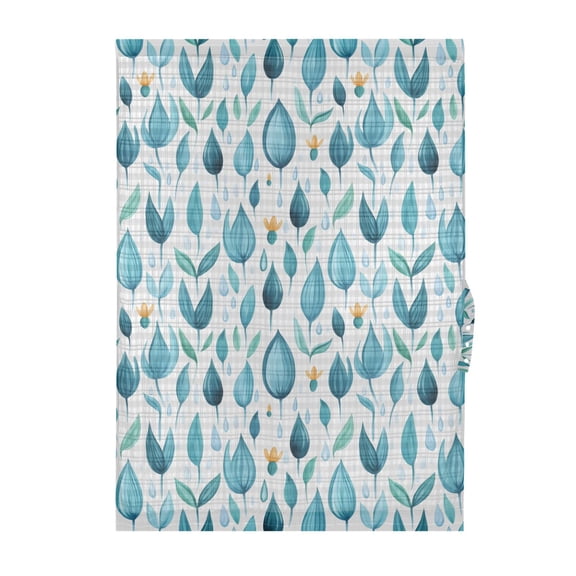 Teal Leaf Design Door Curtain Blackout Thermal Insulated Door Side Curtain Panels Privacy 25x40in