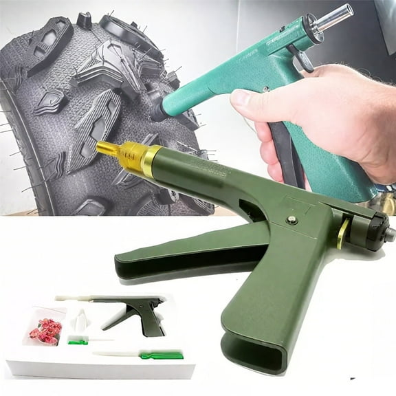 Professional Wheel Tire Plug Tool Kit with Plugs - Heavy Duty Tubeless Repair Set for Cars, Trucks & Motorcycles