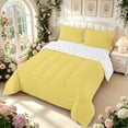 thumbnail image 2 of Manfei Minimalist Check King Size Comforter Sets,Modern Grid Comforters King Size,Yellow,Reversible,3pcs,1 Comforter and 2 Pillowcases,3pcs,1 Comforter and 2 Pillowcases, 2 of 7