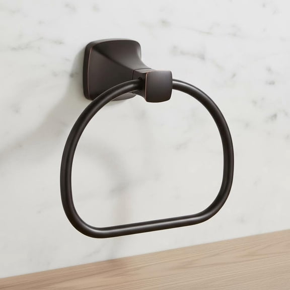 Bronze Towel Holder, Oil Rubbed Bathroom Towel Ring, Wall Mounted Farmhouse Rustic ORB