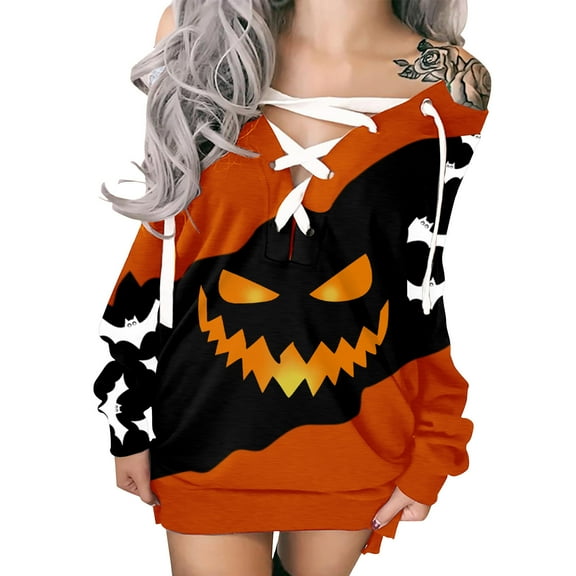 FRSASU Women'S Dress ,Women Autumn Printing Causal Long Sleeve Bandage Drawstring Dress