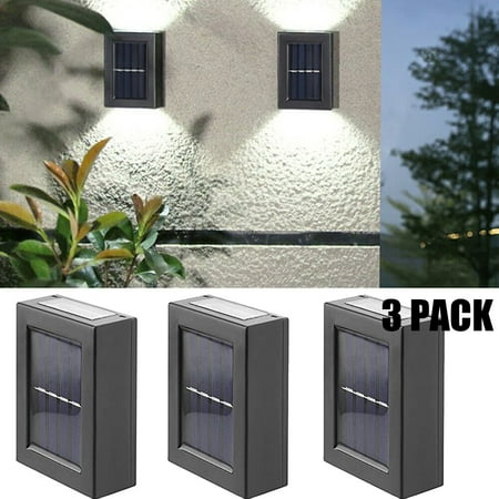 

3 LED Solar Wall Lamp Down Light Outdoor Solar Waterproof Home Garden Porch Decoration (White)