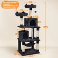 thumbnail image 5 of Yaheetech 62" H Multi Level Cat Tree Tower with 2 Condos & Scratching Post, Black, 5 of 8