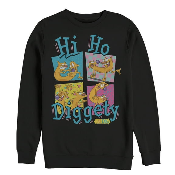 Men's CatDog Hi Ho Diggety Sweatshirt Black Large