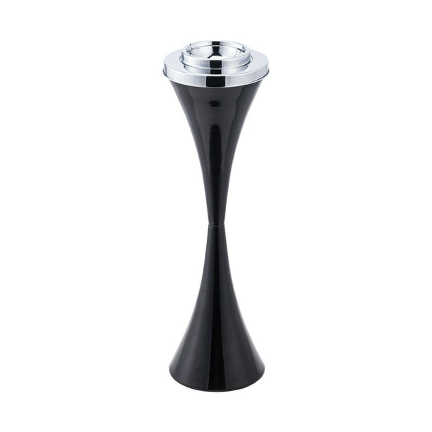 Stainless Steel Floor Standing Ashtray Receptacle With Lid Contemporary Retro Self Cleaning Outdoor Black Walmart Com Walmart Com