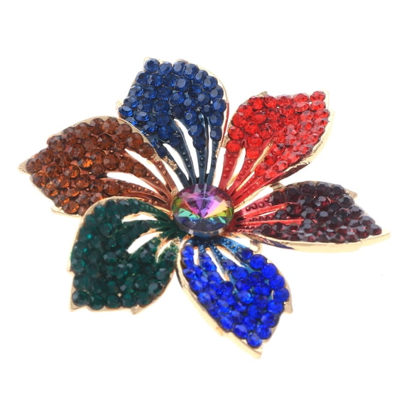 Crystal Rhinestone Flower Brooch