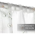 thumbnail image 6 of ZHH Floral Lace Cafe Curtain Light Filter White Short Soft Voile Curtains Rod Pocket Sheer Window Treatment, 59"x17", 6 of 7