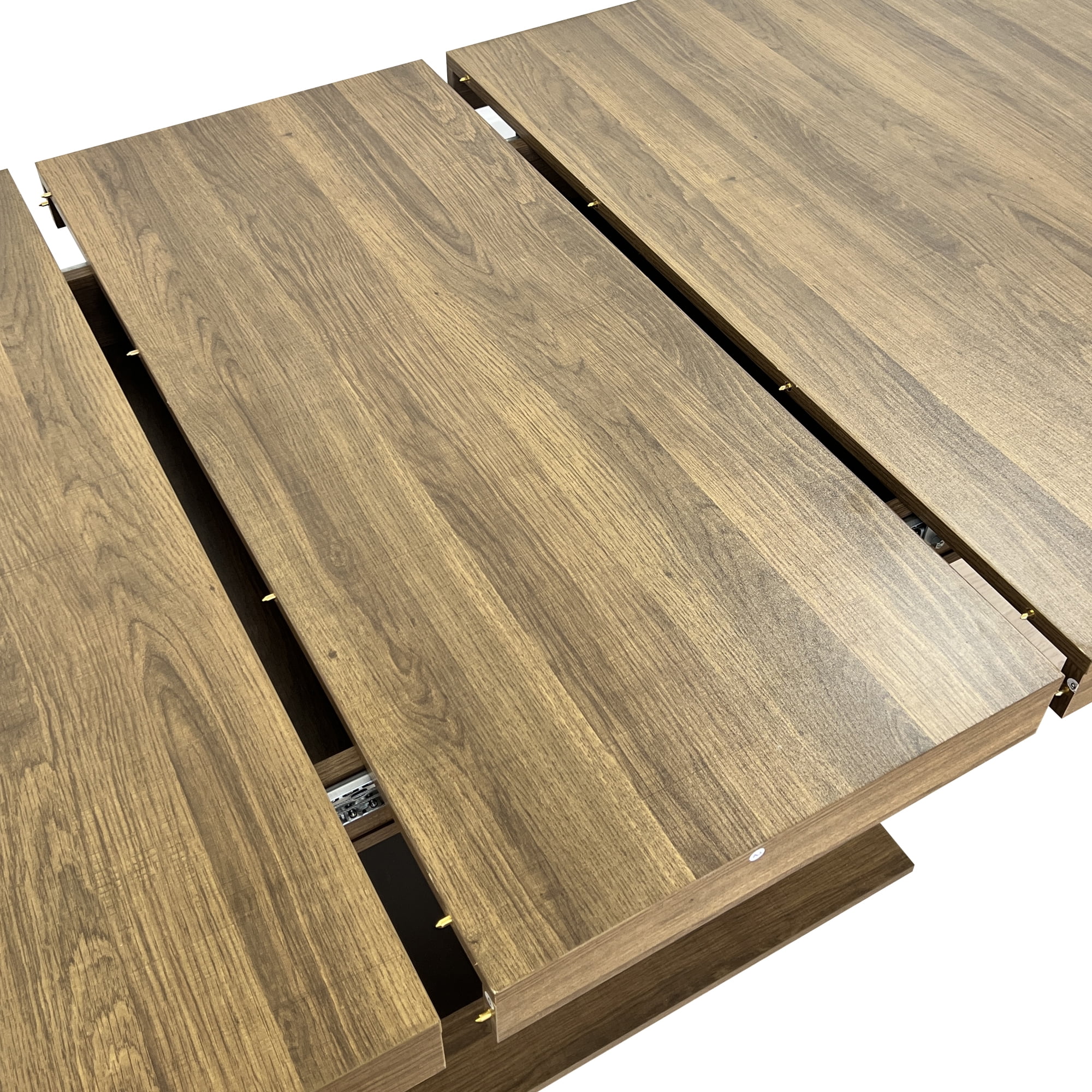 Aukfa Rectangular Dining Room Table for 6-10, Extendable Kitchen Tables for Living Dining Room, Black Brown