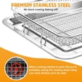 thumbnail image 4 of Air Fryer Basket for Oven, 2 in 1 Nonstick Air Fry Basket with Mesh Great for Oven, Dishwasher Safe,Large Oven Air Fryer Basket and Tray – - (19" x 13", Silver), 4 of 6