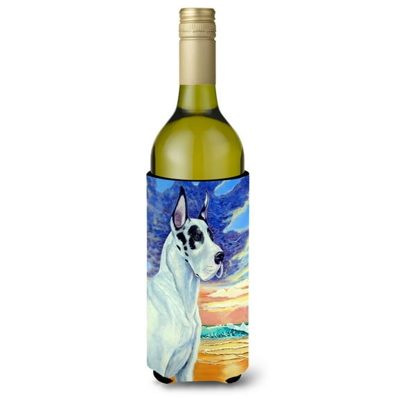 Carolines Treasures 7098LITERK Harelquin Great Dane Wine Bottle Hugger Wine Bottle multicolor