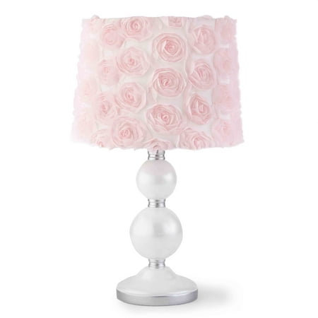 UPC: 0190945026118 | levtex baby elise grey and pink floral lamp base and shade