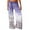 Purple, variant on Sakmal Palazzo Pants Women Flowy Drawstring Wide Leg Boho Gradient Full Length Low Rise Red Pants with Pockets