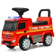 Topbuy Kids Ride On Car Fire Engine Licensed Mercedes Benz Scooter w/ Storage Space Indoor & Outdoor Use