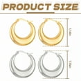 thumbnail image 4 of DESIGNICE 2 Pairs Statement Earrings for Women,Stainless Steel Plated C-Shaped Hoop Hoop Earrings for Women,Chunky Earrings Birthday Jewelry Gift for Her,Style2, 4 of 7